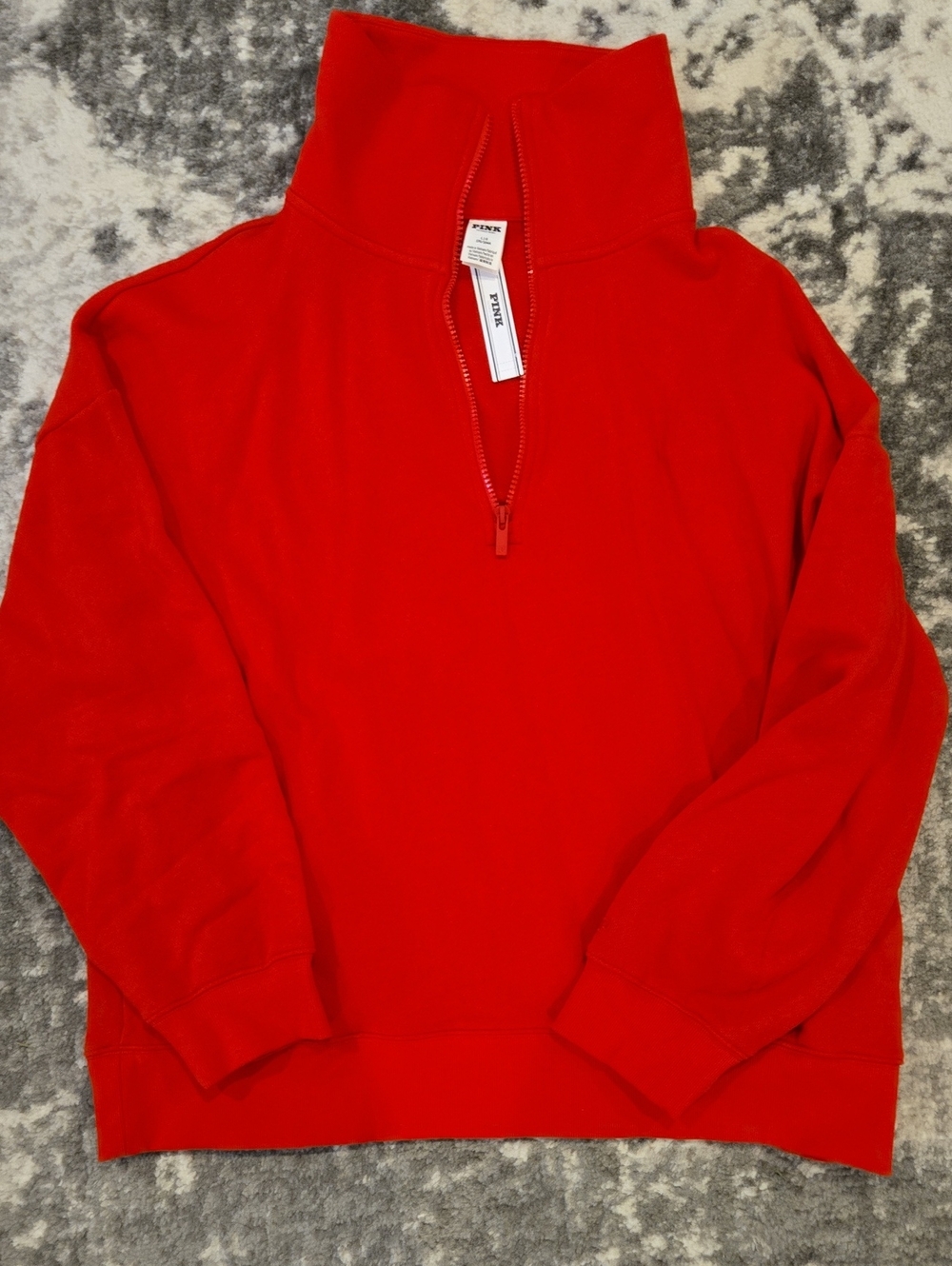 PINK Victoria's Secret Red Half-Zip Pullover Sweatshirt